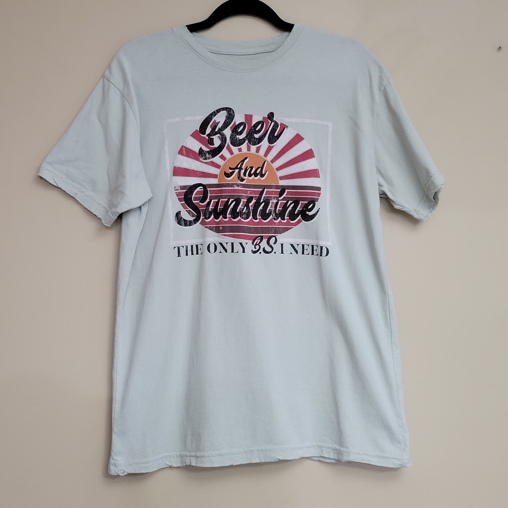 American Highway Men's Graphic Tee with Distressed Hem